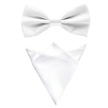 Men's Satin Solid Bow Tie and Pocket Square Set