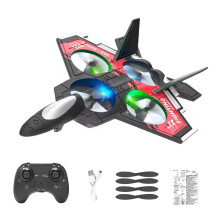 Foam RC Airplane 2.4G with 360 Spin and Lights Red