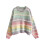 Women's Rainbow Striped Cable Knit Sweater 7