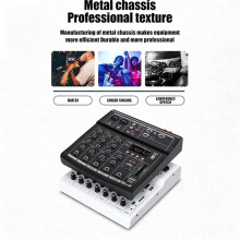 Mixeur pour USB à 4 Canaux Interface Audio Portable Professionnelle Console de Carte Son pour Studio D'Enregistrement de Guitare Chant B