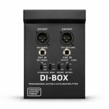 DI Box Professional Active 2-Channel Low Noise Anti-Interference Ground Lift for Guitar Stage Live & Studio Recording