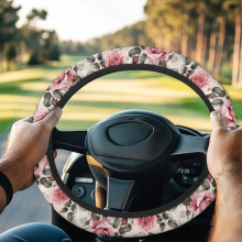 Pink Rose Golf Cart Steering Wheel Cover for Club Car