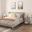 Side Table with Charging Station USB Outlet 2-Tier Greige 4