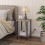 Side Table with Charging Station USB Outlet 2-Tier Greige 5