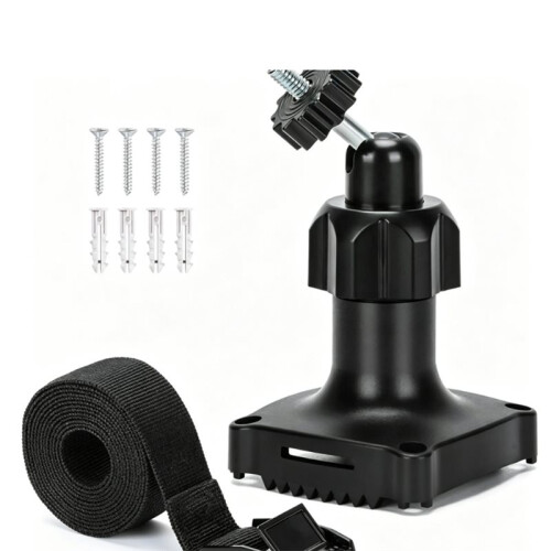 Adjustable Wall Mount , Outdoor Security Camera Mount with Strap for Wall, Pole or Tree Installation, Black