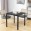 Homcom HOMCOM Modern Square Dining Table with Tempered Glass Top Metal Legs 6
