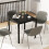Homcom HOMCOM Modern Square Dining Table with Tempered Glass Top Metal Legs 7