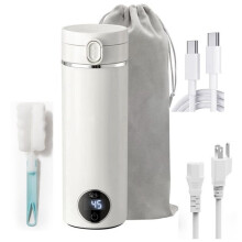 Bollitore da Viaggio Portatile da 500 Ml, Riscaldatore D'Acqua Elettrico USB-C, Riscaldamento Rapido da 300W, Controllo Della Temperatura da 37 A