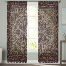 Sheer Curtains Vintage Boho Flower Pattern Light Filtering