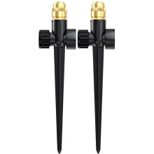 Metal Lawn Sprinkler for Yard, 2 Pack Automatic Garden Water Sprinkler Spike Base Set, 360 Degree Large Area Coverage