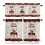 Christmas Red Kitchen Curtains and Valances Set 3-Piece 1