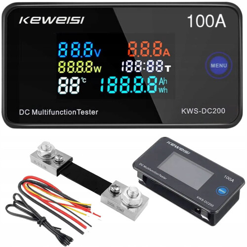 DC Voltage and Current Meter Tester 0-200V 0-100A