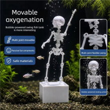 Aquarium Blubber Fisch Tank Tanzender Rockender Schädel Ornament Tanzender Schädel 3D Druck Aquarium Tanz Schädel Beweglicher Sauerstoff E