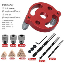 Houtbewerking Verticale Gat Boor Locator Kit, Nauwkeurige Dowel Splicing Boorgids Jig met Boorbits & Houten Dowel