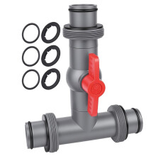 Pool Hose Connector with Valve,1.5" T-Joint Pool Hose Adapter Valve for Leak-Proof Dual Seal and Control Water