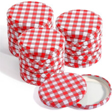 Pack of 60 Twist Off Lids 82 mm Screw Lids for Jars,Replacement Lids for Preserving Jars for 230/350/435 Ml/565 Ml
