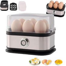 Stainless Steel Egg Cooker 6-Egg Capacity