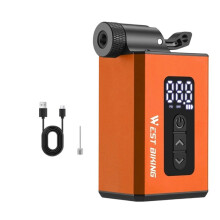 WEST BIKING  Elektryczna Automatyczna Pompka Powietrza Przenośny Cyfrowy Inflator 120PSI 1000mAh Uniwersalny Zawór Clik US Francuski UK