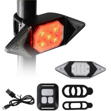 Slimme Fietslicht Afstandsbediening Fietsen Draai-Signaal Achterlicht USB Oplaadbaar Achterlicht LED Waarschuwingslamp