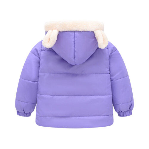 Kids Hooded Puffer Jacket Purple Size 110 1