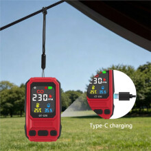 Portable CO Detector Carbon Monoxide 3 in 1 Carbon Monoxide Detector USB Rechargeable Gas Detector for Home Camping Red