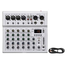 Mélangeur USB pour à 6 Canaux Interface Audio Portable Professionnelle Console de Carte Son pour Studio D'Enregistrement de Guitare Chant B