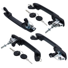 4 Pcs Black Outside Door Handle 1H0837207C 1H4839205 for III 1993-1998, IV 1998-2002, Vento 1H2 1991-1998