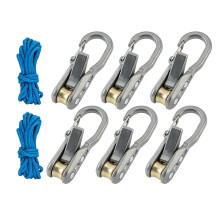 6 Pack Metalen Touwverstellers, Roestvrij Zware Touwspanners met Reflecterende Gevlochten Kordels voor Kampeertent