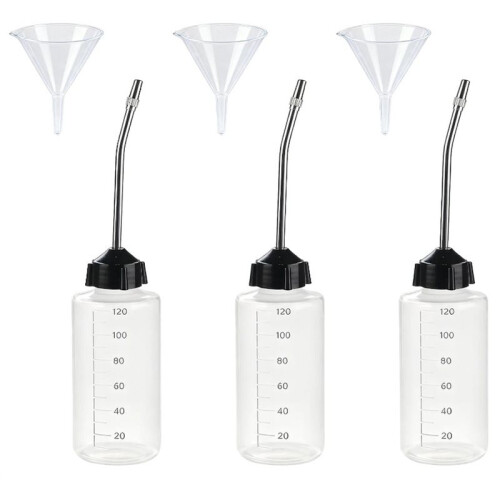3 Pçs Oiler de Agulha (4 OZ), Garrafa de Óleo, Aplicador de Óleo LDPE com Ponta de Agulha de Aço Inoxidável Extra Longa de 3,5 Polegadas