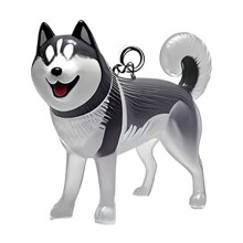 Dog-Shaped Keychain with Pet Hair Compartment 1pc