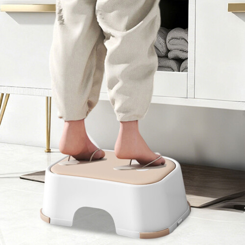Children Step Stool Plastic Skidproof Bath Stool Pink