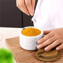 Seasoning Jars with Wooden Lids and Spoons, Marble Salt Shakers, and Seasoning Storage Jars-Perfect for Kitchen