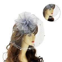 Flapper Headband with Net Flower Hairpin for Masquerade