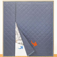 Magnetic Thermal Door Curtain Grey 74x81 in