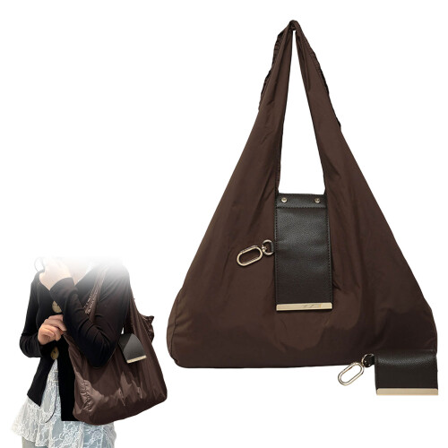 Keychain Tote Bag Foldable Leather Mini Shoulder Purse with