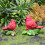 Mini Christmas Cardinal Statue Resin Red Bird 2 pcs 1