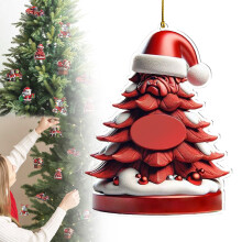 Dog Ornaments Christmas Red Truck Car Acrylic Set 6 pcs