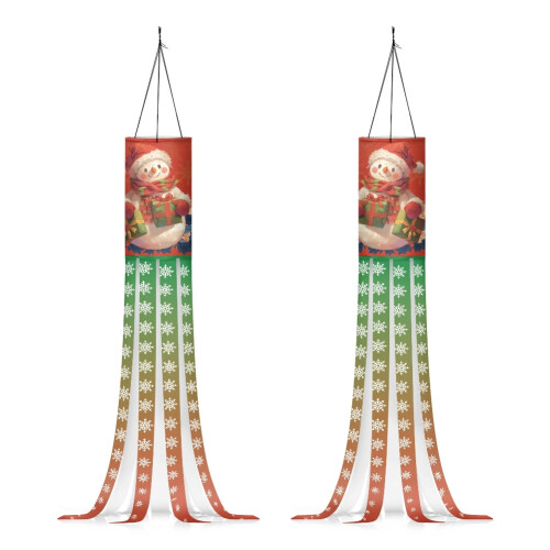 Christmas Snowman Windsocks Outdoor Decoration 2-Pc