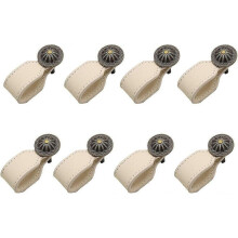 (As show, One size) Boutons en cuir pour tiroirs de commode, poignées de meubles de cuisine et de salle de bain (lot de