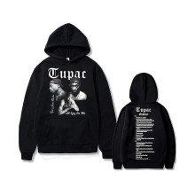 (black tupac, XL) Rapper Tupac 2Pac Hip-Hop-Hoodie Herrenmode Hoodies Herren Damen Oversized Pullover Herren Schwarz Streetwear