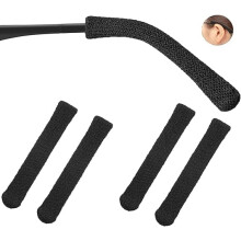 Knitted Anti-Slip Eyeglass Leg Covers Black 2 Pairs