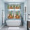 Easter Bunny Eggs Kitchen Curtains Set Spring Flower Blue 4