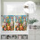 Easter Bunny Eggs Kitchen Curtains Set Spring Flower Blue 8