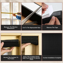 2 Pcs Temporary Window Blinds 23.6" X 71" Self Adhesive Pleated Window Shades with Clips Light for Doors Bedroom Living