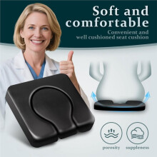 PU Commode Cushion Universal Toilet Chair, Sponge Padded Soft Pad for Bedside Commode ,with Two White Snaps