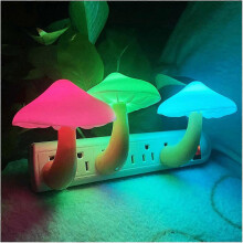 (As show, One size) Zestaw 3 lampek nocnych w kształcie grzybka z diodą elektroluminescencyjną i czujnikiem, 7 kolorów