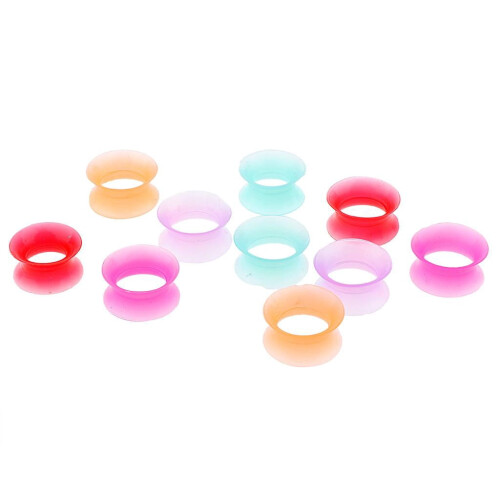 Silicone Double Flared Ear Gauge Expander 14mm 10 Pcs 1