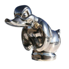 Boze rubberen eend als motorkapornament - Uniek motordecoratiecadeau