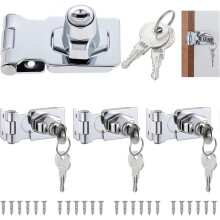 (As show, One size) Lot de 4 cadenas à moraillon, moraillon en métal, 6,35 cm (2,5 pouces) en alliage de zinc pour casiers,