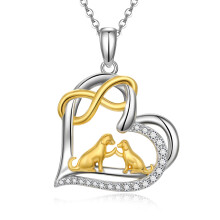 Dog Mom Infinity Necklace Gold Plated 925 Sterling Silver